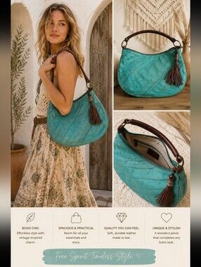 Fossil turquoise hobo bag